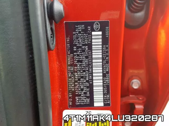 4T1M11AK4LU320287 фото 2