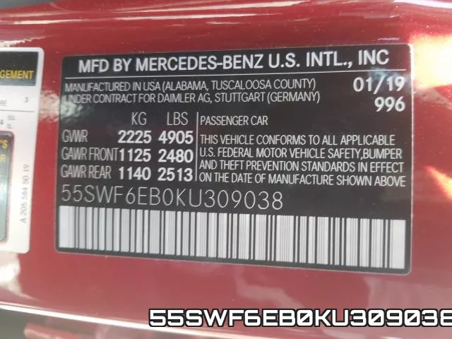 55SWF6EB0KU309038 фото 2