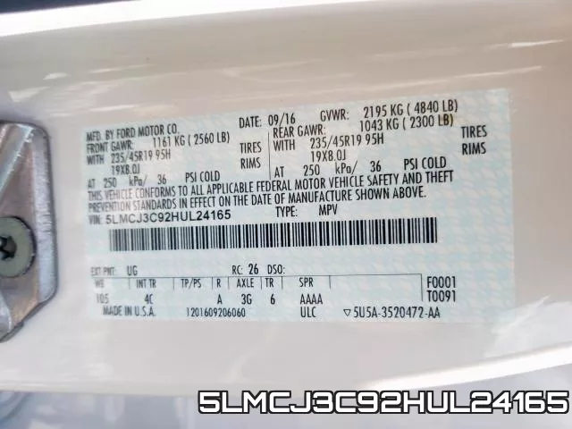 5LMCJ3C92HUL24165 фото 2