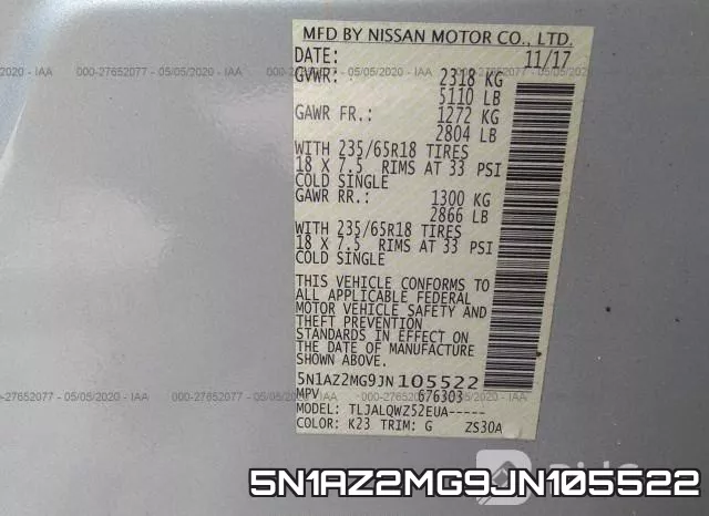 5N1AZ2MG9JN105522 фото 10