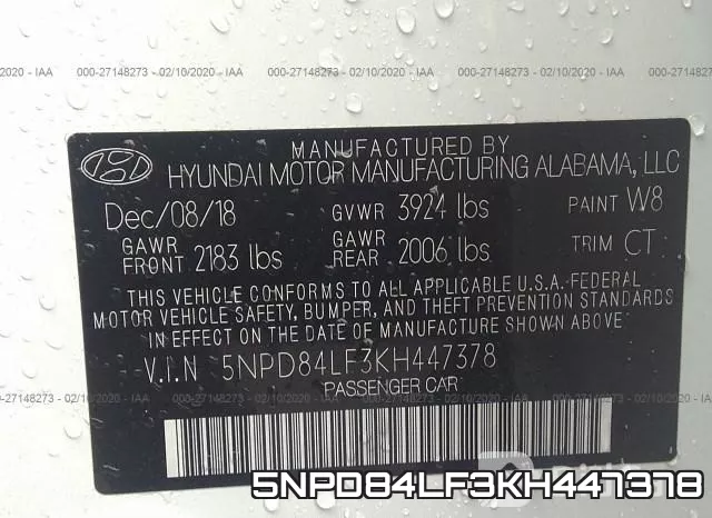 5NPD84LF3KH447378 фото 10