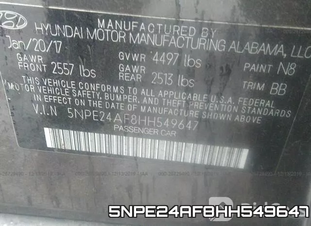 5NPE24AF8HH549647 фото 10