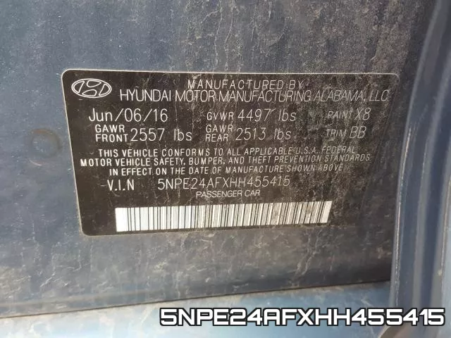 5NPE24AFXHH455415 фото 2