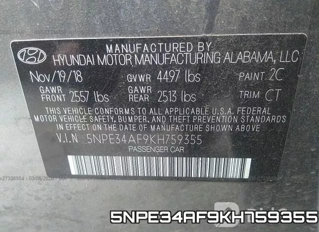 5NPE34AF9KH759355 фото 10
