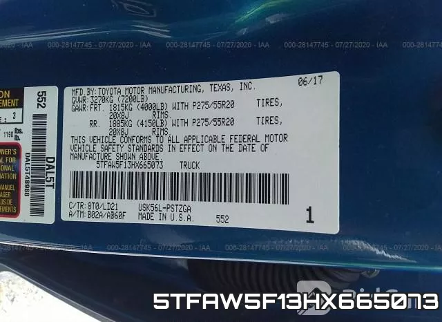 5TFAW5F13HX665073 фото 10