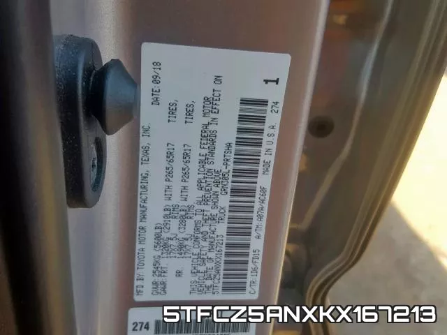 5TFCZ5ANXKX167213 фото 2