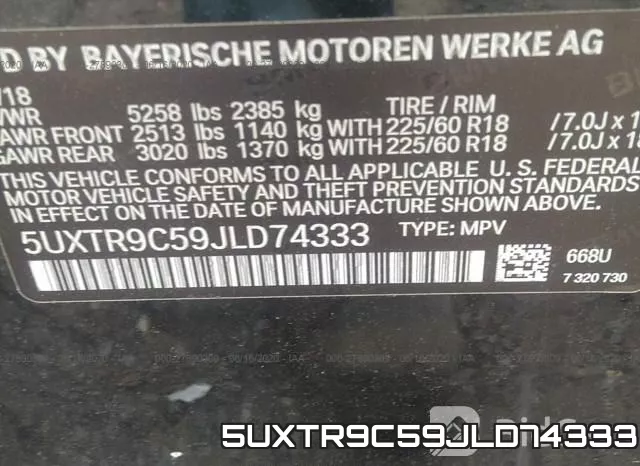5UXTR9C59JLD74333 фото 10