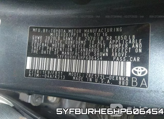 5YFBURHE6HP606454 фото 10