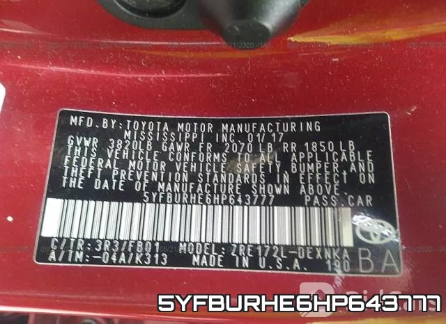 5YFBURHE6HP643777 фото 10