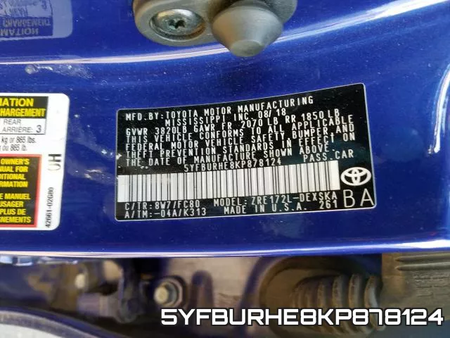 5YFBURHE8KP878124 фото 2