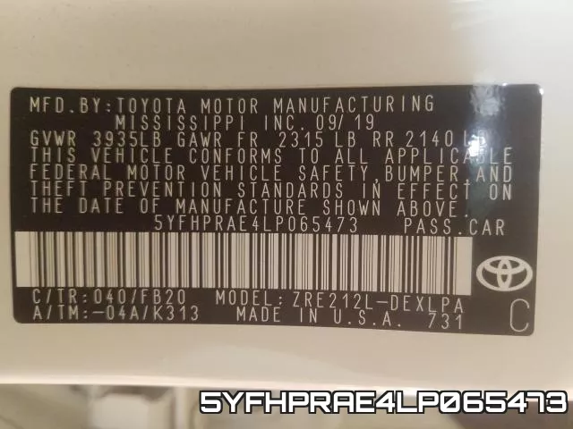5YFHPRAE4LP065473 фото 2