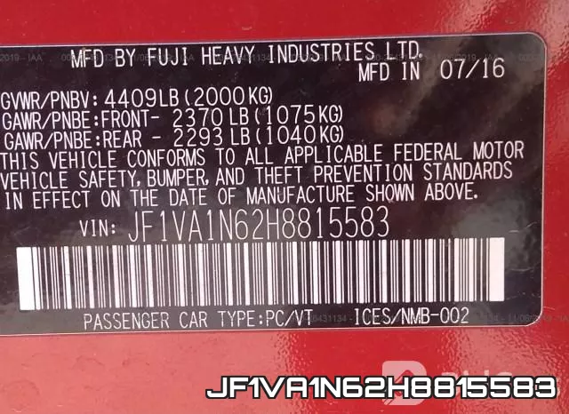 JF1VA1N62H8815583 фото 10