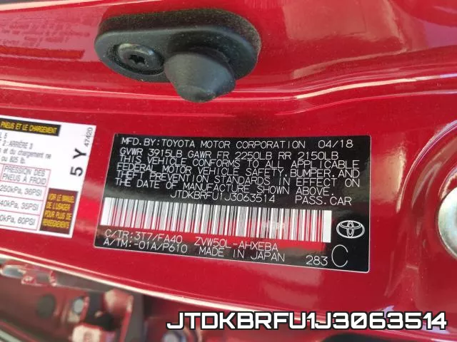 JTDKBRFU1J3063514 фото 2