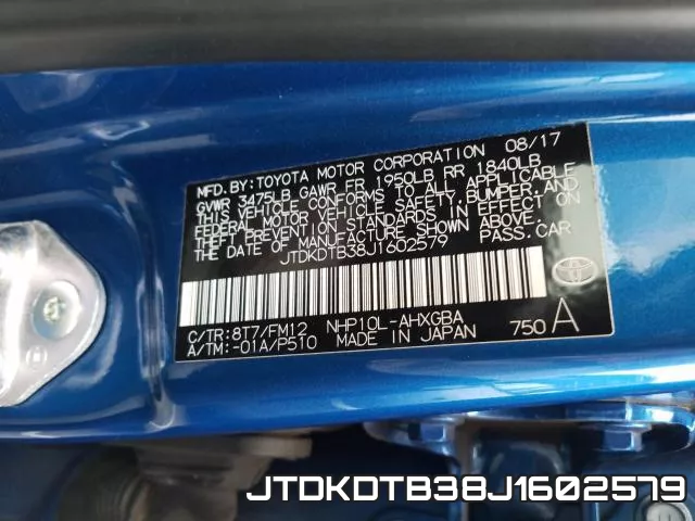 JTDKDTB38J1602579 фото 2