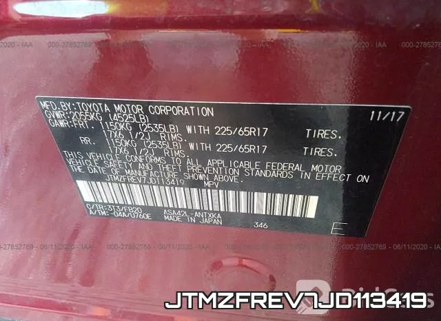 JTMZFREV7JD113419 фото 10