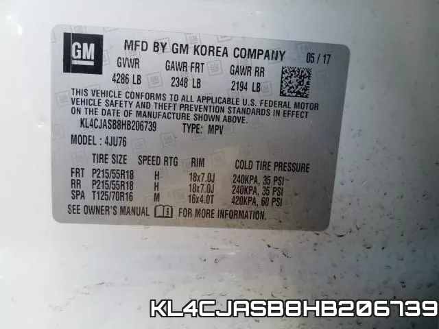KL4CJASB8HB206739 фото 2