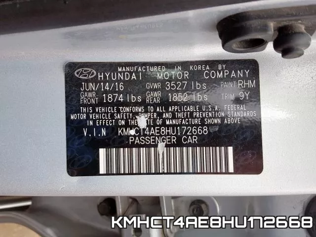 KMHCT4AE8HU172668 фото 2