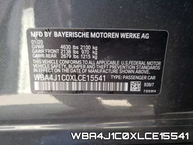 WBA4J1C0XLCE15541 фото 2