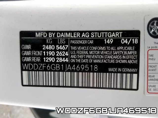 WDDZF6GB1JA469518 фото 2