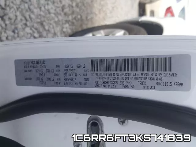 1C6RR6FT3KS741839 фото 2