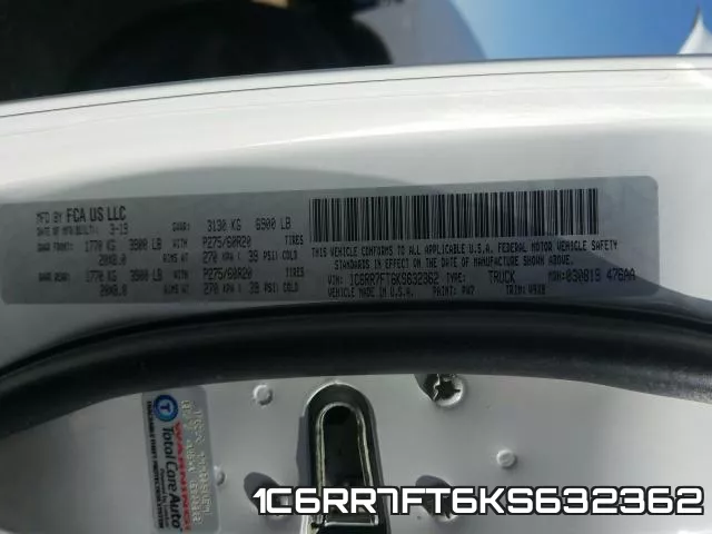 1C6RR7FT6KS632362 фото 2