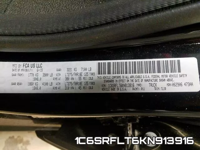1C6SRFLT6KN913916 фото 2