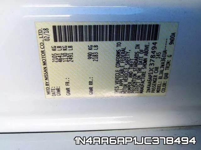 1N4AA6AP1JC378494 фото 2