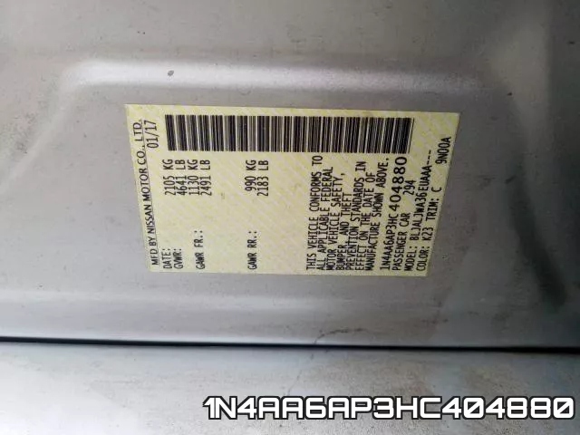 1N4AA6AP3HC404880 фото 2