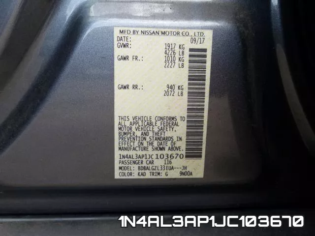 1N4AL3AP1JC103670 фото 2