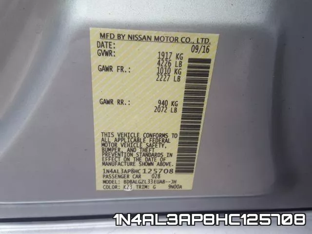 1N4AL3AP8HC125708 фото 2