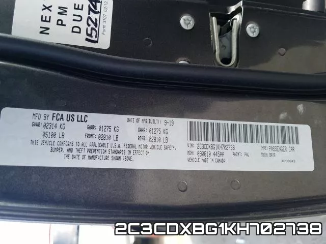 2C3CDXBG1KH702738 фото 2