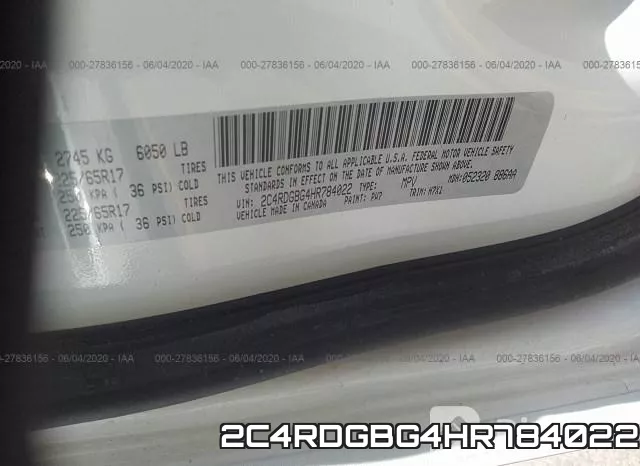 2C4RDGBG4HR784022 фото 10
