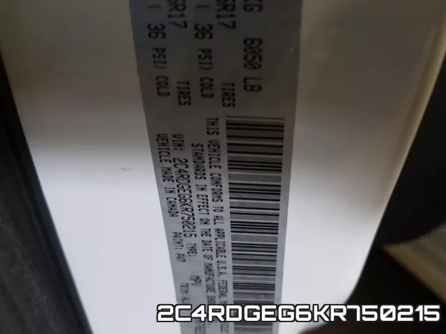 2C4RDGEG6KR750215 фото 2