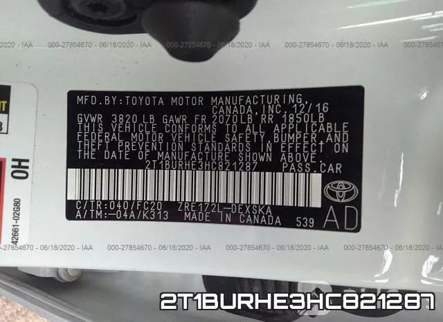 2T1BURHE3HC821287 фото 10