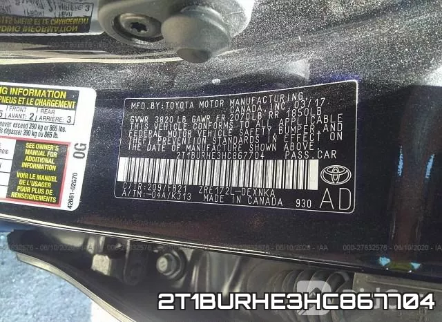 2T1BURHE3HC867704 фото 10