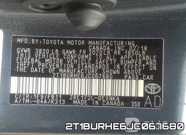 2T1BURHE6JC067680 фото 10