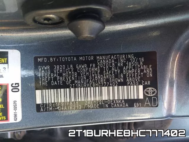 2T1BURHE8HC777402 фото 2
