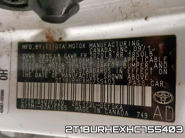 2T1BURHEXHC755403 фото 2