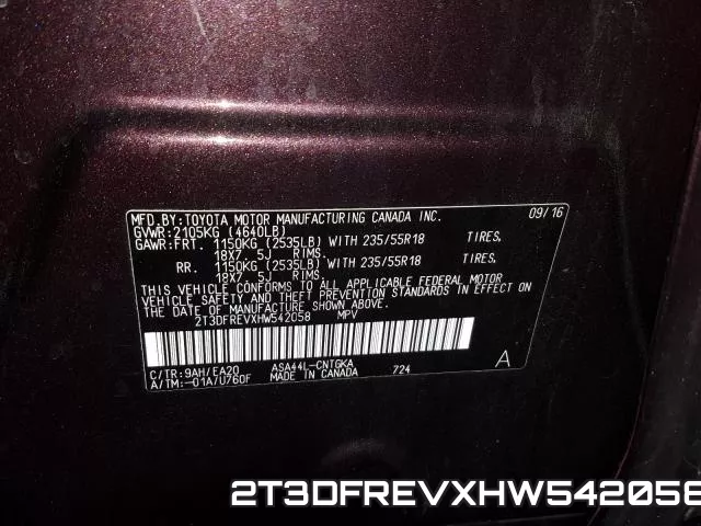 2T3DFREVXHW542058 фото 2