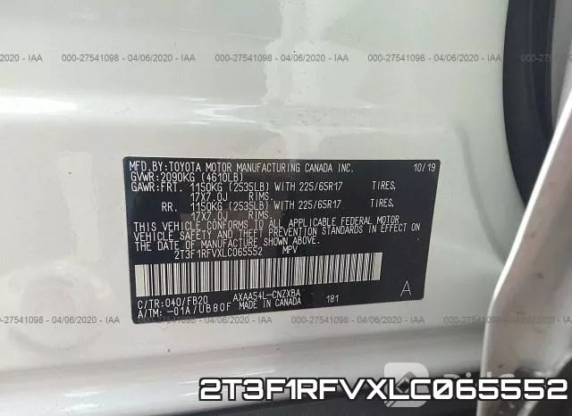 2T3F1RFVXLC065552 фото 10