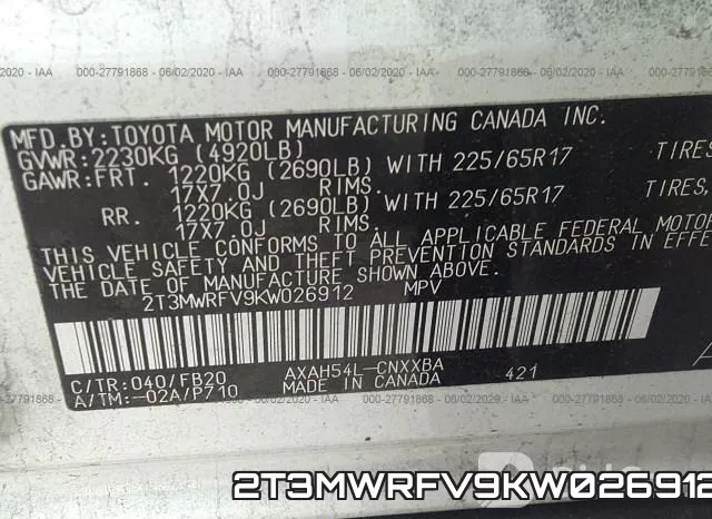 2T3MWRFV9KW026912 фото 10