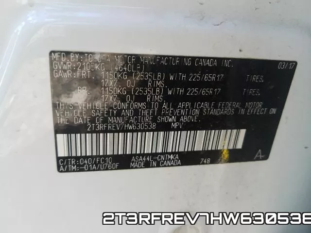 2T3RFREV7HW630538 фото 2