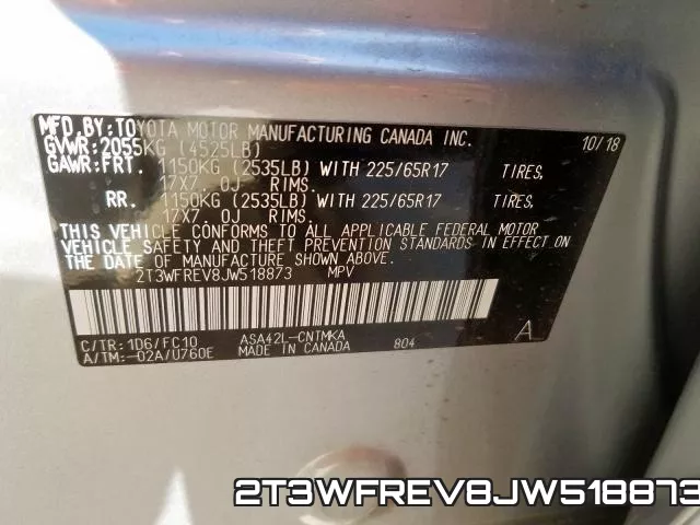 2T3WFREV8JW518873 фото 2