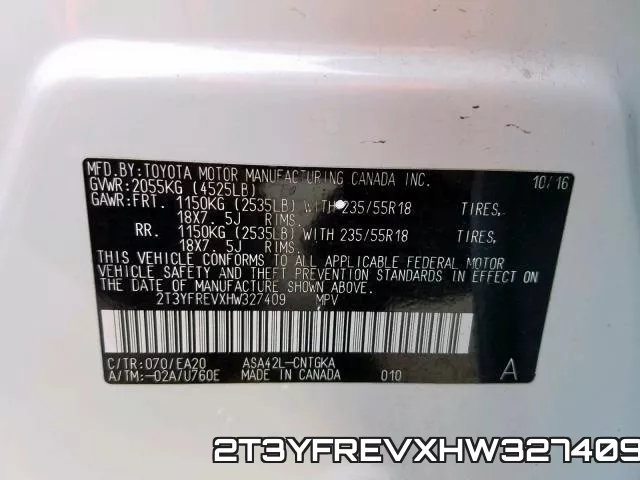 2T3YFREVXHW327409 фото 2
