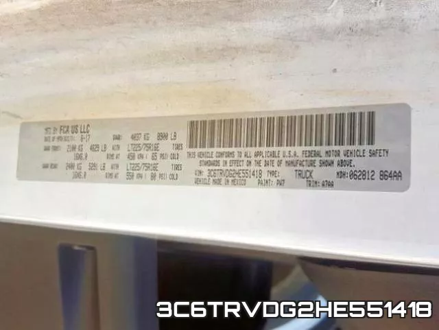 3C6TRVDG2HE551418 фото 2