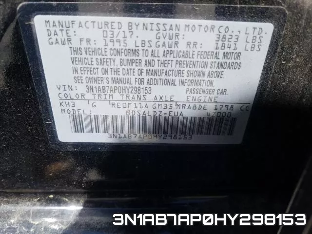 3N1AB7AP0HY298153 фото 2