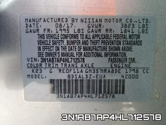 3N1AB7AP4HL712578 фото 2