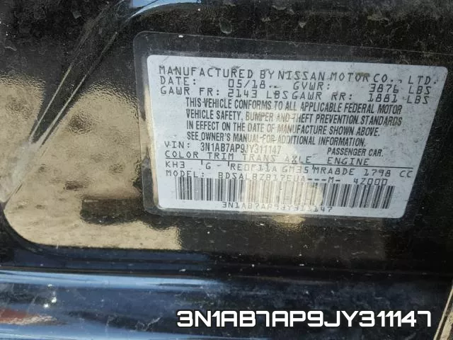 3N1AB7AP9JY311147 фото 2