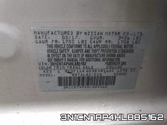 3N1CN7AP4HL885162 фото 2