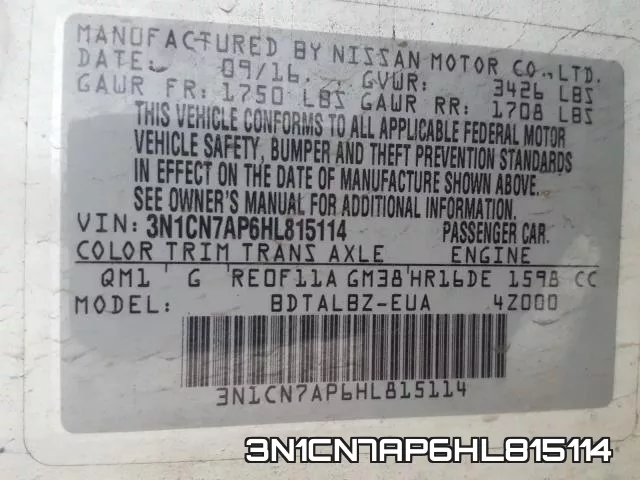 3N1CN7AP6HL815114 фото 2
